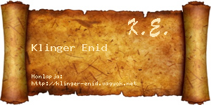 Klinger Enid névjegykártya